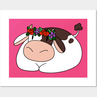 Flower Crown Cow Posters and Art